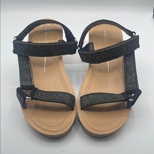 Report Black Rhinestone Sandals, size 8